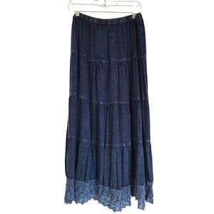 Jennifer Lauren Jean Skirt Cottagecore Prairie Tiered Cowgirl Womens Plus 1X